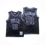 Maglia Chicago Bulls Dennis Rodman No 91 Mitchell & Ness 1996-97 Nero1
