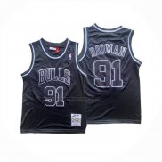 Maglia Chicago Bulls Dennis Rodman No 91 Mitchell & Ness 1996-97 Nero1