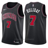 Maglia Chicago Bulls Justin Holiday #7 Statement 2017-18 Nero