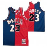 Maglia Chicago Bulls Washington Wizards Michael Jordan #23 Split Blu Rosso