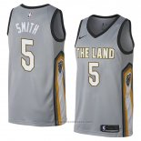 Maglia Cleveland Cavaliers Jr Smith #5 Citta 2018 Grigio