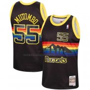 Maglia Denver Nuggets Dikembe Mutombo NO 55 Mitchell & Ness 1991-92 Nero