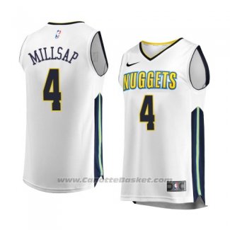 Maglia Denver Nuggets Paul Millsap #4 Association 2017-18 Bianco