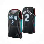 Maglia Detroit Pistons Cade Cunningham No 2 Citta 2025-26 Nero
