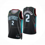 Maglia Detroit Pistons Cade Cunningham No 2 Citta 2025-26 Nero