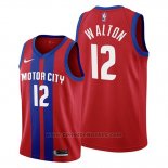 Maglia Detroit Pistons Derrick Walton #12 Citta 2019-20 Rosso
