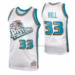 Maglia Detroit Pistons Grant Hill NO 33 Mitchell & Ness 1998-99 Bianco