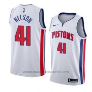 Maglia Detroit Pistons Jameer Nelson #41 Association 2017-18 Bianco