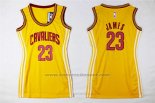 Maglia Donna Cleveland Cavaliers LeBron James #23 Giallo