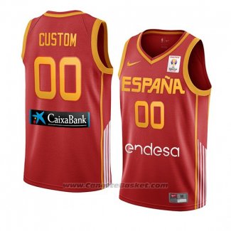 Maglia Espana Personalizzate 2019 FIBA Baketball World Cup Rosso