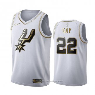 Maglia Golden Edition San Antonio Spurs Rudy Gay #22 Bianco