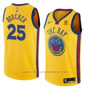 Maglia Golden State Warriors Chris Boucher #25 Citta 2018 Giallo