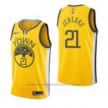 Maglia Golden State Warriors Jonas Jerebko #21 Earned 2018-19 Giallo