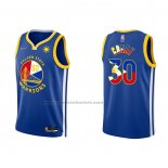 Maglia Golden State Warriors Stephen Curry NO 30 Filippino Blu