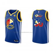 Maglia Golden State Warriors Stephen Curry NO 30 Filippino Blu