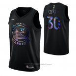 Maglia Golden State Warriors Stephen Curry #30 Iridescent Logo Nero