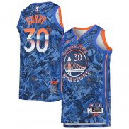 Maglia Golden State Warriors Stephen Curry NO 30 MVP Blu