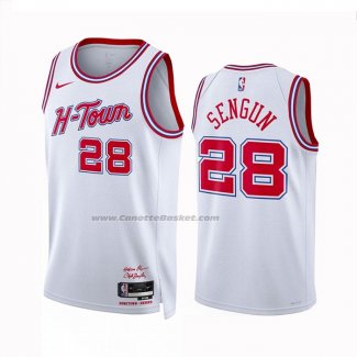 Maglia Houston Rockets Alalperen Sengun #28 Citta 2023-24 Bianco