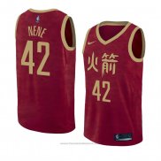 Maglia Houston Rockets Nene #42 Citta 2018-19 Rosso