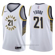 Maglia Indiana Pacers Thaddeus Young #21 Association 2017-18 Bianco