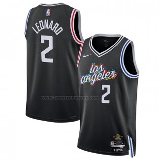 Maglia Los Angeles Clippers Kawhi Leonard NO 2 Citta 2022-23 Nero