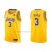 Maglia Los Angeles Lakers Anthony Davis NO 3 75th Anniversary 2021-22 Giallo