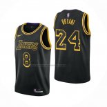 Maglia Los Angeles Lakers Kobe Bryant NO 8 24 Black Mamba Nero
