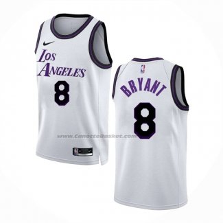 Maglia Los Angeles Lakers Kobe Bryant #8 Citta 2022-23 Bianco