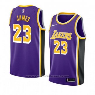 Maglia Los Angeles Lakers Lebron James #23 Statement 2018-19 Viola