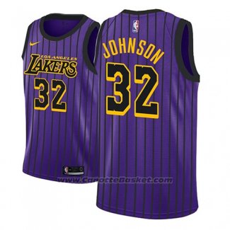 Maglia Los Angeles Lakers Magic Johnson #32 Citta 2018 Viola