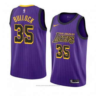 Maglia Los Angeles Lakers Reggie Bullock #35 Citta 2018-19 Viola