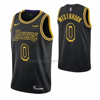 Maglia Los Angeles Lakers Russell Westbrook NO 0 Citta Nero