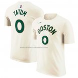 Maglia Manica Corta Boston Celtics Jayson Tatum Citta 2023-24 Crema