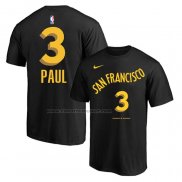 Maglia Manica Corta Golden State Warriors Chris Paul Citta 2023-24 Nero