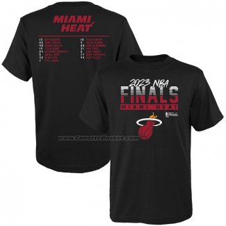 Maglia Manica Corta Miami Heat 2023 NBA Finals Roster Nero