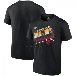 Maglia Manica Corta Miami Heat 2023 Southwest Division Champions Locker Room Nero