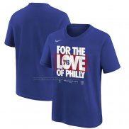 Maglia Manica Corta Philadelphia 76ers 2023 NBA Playoffs Mantra Blu