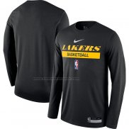 Maglia Manica Lunga Los Angeles Lakers Practice Performance 2022-23 Nero