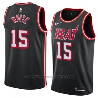 Maglia Miami Heat Okaro White #15 Classic 2018 Nero