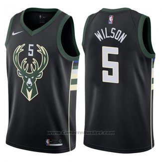 Maglia Milwaukee Bucks D.j. Wilson #5 Statement 2017-18 Nero