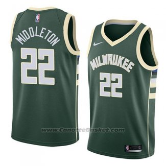 Maglia Milwaukee Bucks Khris Middleton #22 Icon 2018 Verde