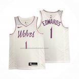 Maglia Minnesota Timberwolves Anthony Edwards #1 Earned Bianco