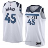 Maglia Minnesota Timberwolves Cole Aldrich #45 Association 2018 Bianco