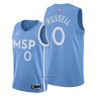 Maglia Minnesota Timberwolves D'angelo Russell #0 Citta 2019-20 Blu