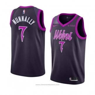 Maglia Minnesota Timberwolves James Nunnally #7 Citta 2018-19 Viola