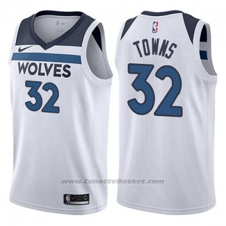 Maglia Minnesota Timberwolves Karl-Anthony Towns #32 2017-18 Bianco