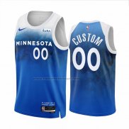 Maglia Minnesota Timberwolves Personalizzate Citta 2023-24 Blu