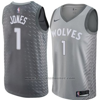 Maglia Minnesota Timberwolves Tyus Jones #1 Citta 2018 Grigio