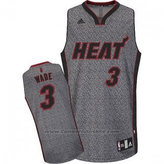 Maglia Moda Statico Miami Heat Dwyane Wade #3 Grigio