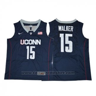 Maglia NCAA Connecticut Kemba Walker #15 Blu